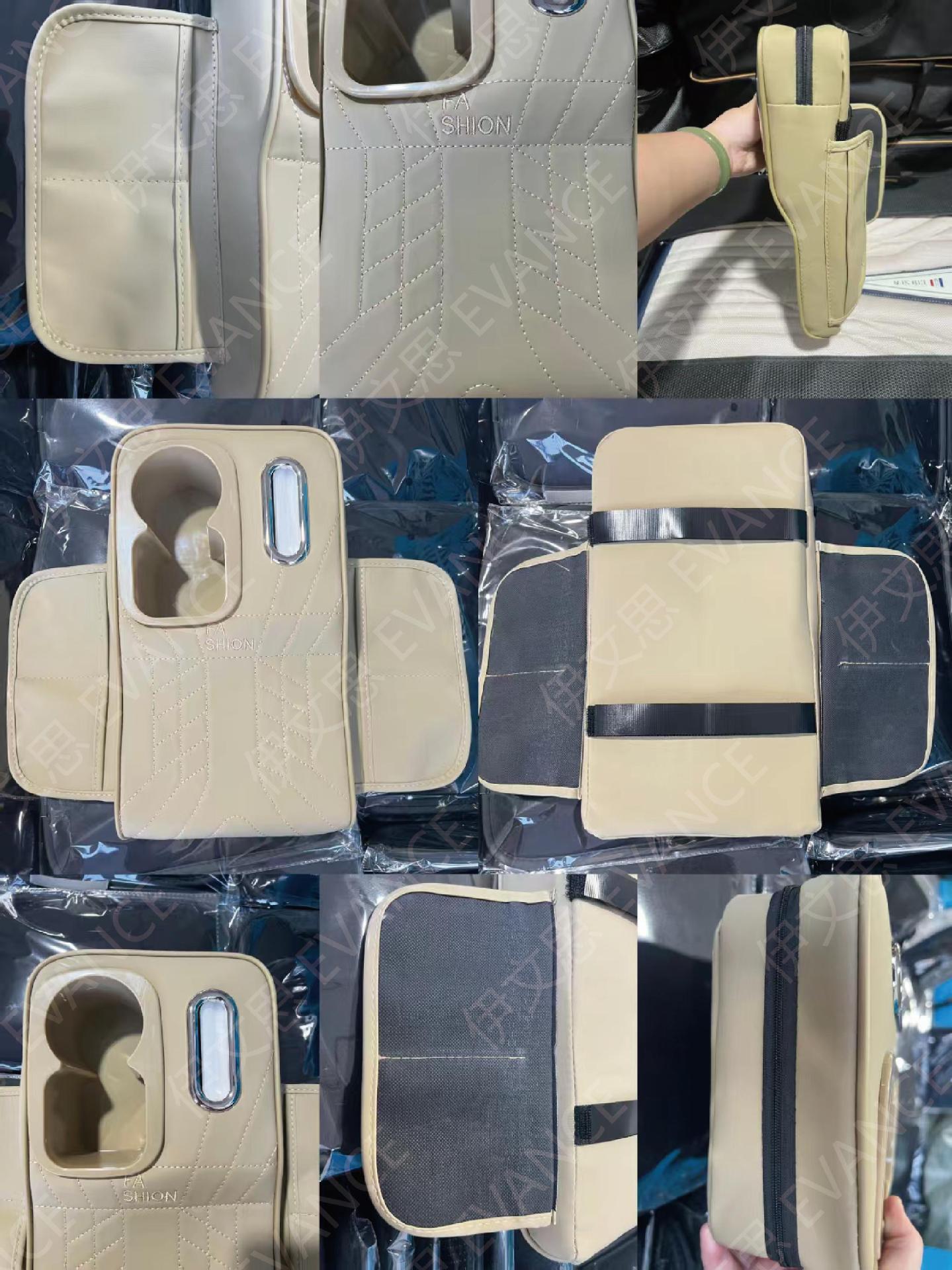 Car Armrest Box Pad, Height-Increasing Pad, Car Interior Storage Box with Tissue Holder, Cup Holder, Car Central Elbow Rest, Elbow Pad