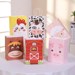 Factory Cartoon Farm Series Handbag Kraft Paper Bag Party Gift Gift Bag Candy Bag