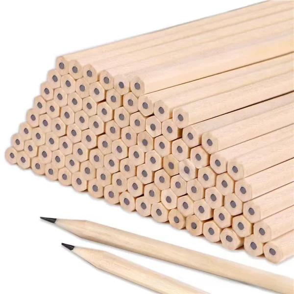 Hexagonal Rod Log Pencil Safe and Continuous Core Kidsren's Hb Pencil Student Writing Sketch Triangle White Rod Pencil