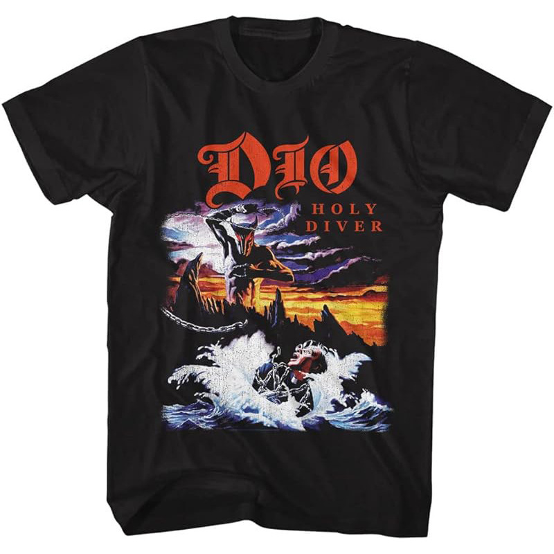 Dio Rock Band Heavy Metal Rock Band American Retro Digital European and American Vintage Short-Sleeved T-Shirt