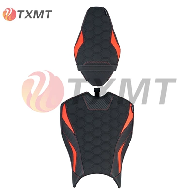 seat cushions, non-slip comfortable seat cushions, Motorcycle cushion - front-rear-seat-cushions-honeycomb-design-red-original-seat-height