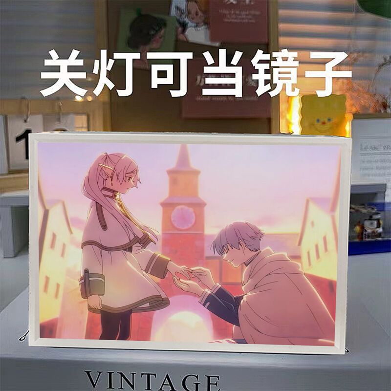 葬儀フリリアンミラーライトペイントアニメーション周辺装飾デスクトップフォトフレーム装飾品雰囲気ガールフレンドギフト|undefined