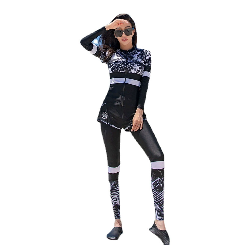 Long-sleeve, trousers, set, split swimwear, Amazon, fitted