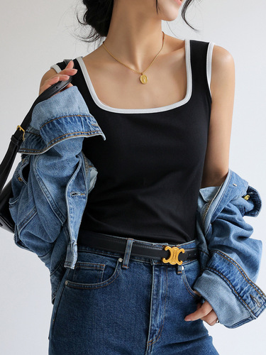 Carefully selected wide-border anti-exposure white bottoming camisole for women to wear in summer, covering the breasts and wearing a sleeveless top