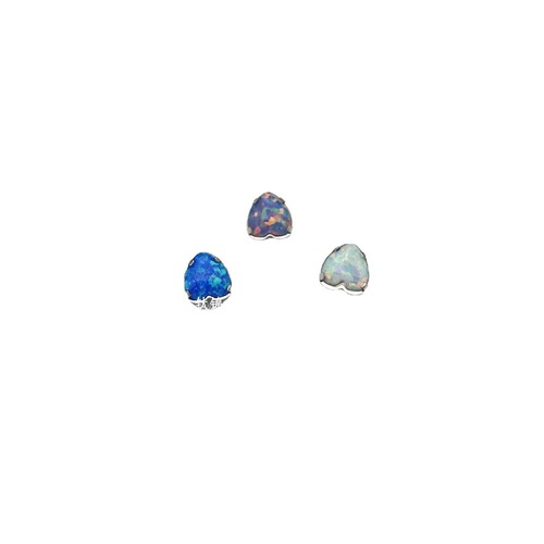 Titanium Brocade ASTM F-136 Titanium Alloy Love Opal Earrings Lip Nails 16G Internal Thread Colorful Heart-shaped Ear Bone Nails