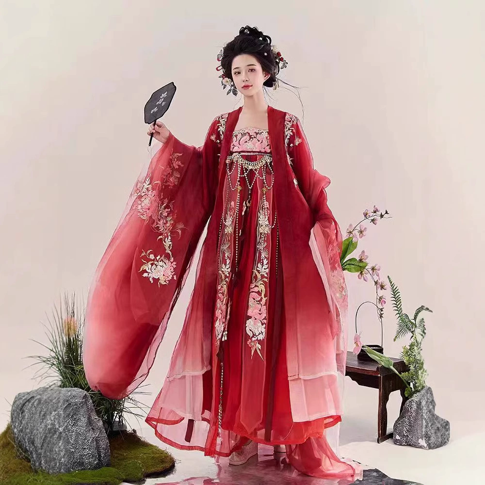 Тяжелая промышленная вышивка Tang [Qingfeng Yulu] Hanfu с большими рукавами