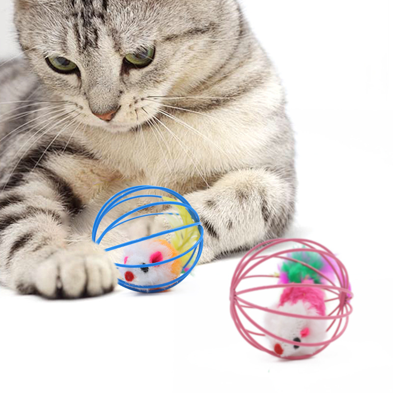 Игрушка для кошек мышка в клетке