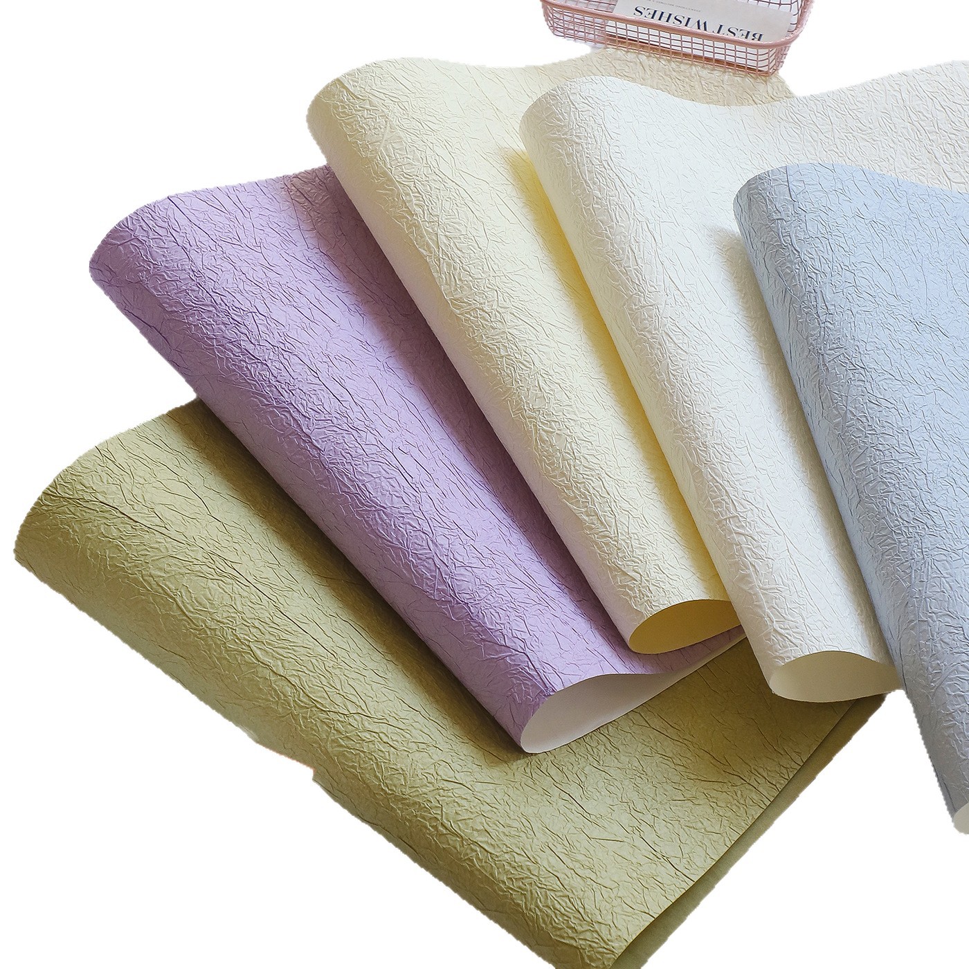 Siete colores cordier pequeña serie de papel de piedra sin cortar papel de embalaje de flores de alta calidad material floral florista floral