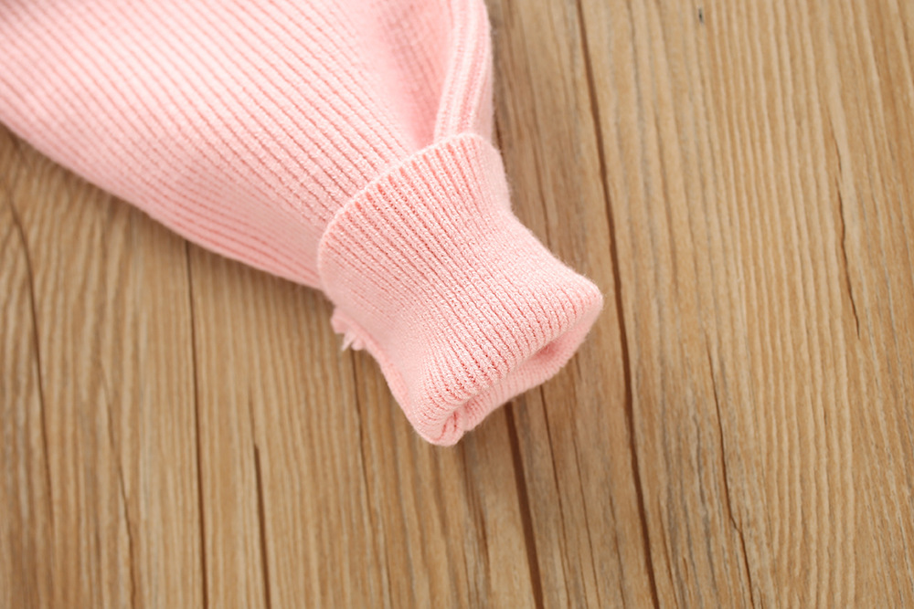 Girls Knitted Dress Autumn Winter Solid Colour Long Sleeve Style_voghion.com