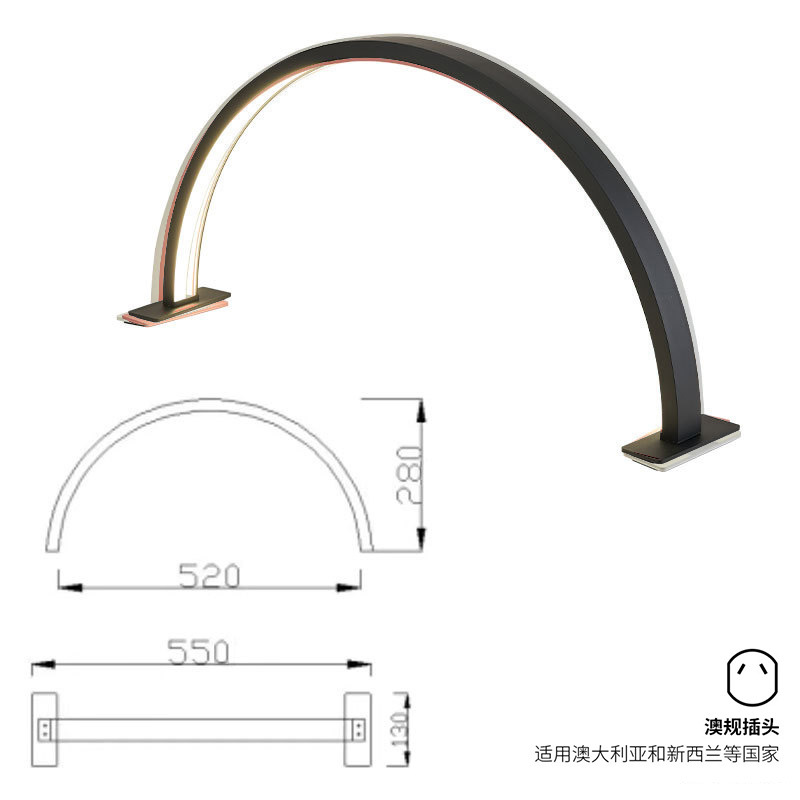 Nuevo medio mes de manicura lámpara LED protector de ojos manicura pestañas bordado lámpara de brillo de salón de belleza especial lámpara de horneado lámpara transfronteriza