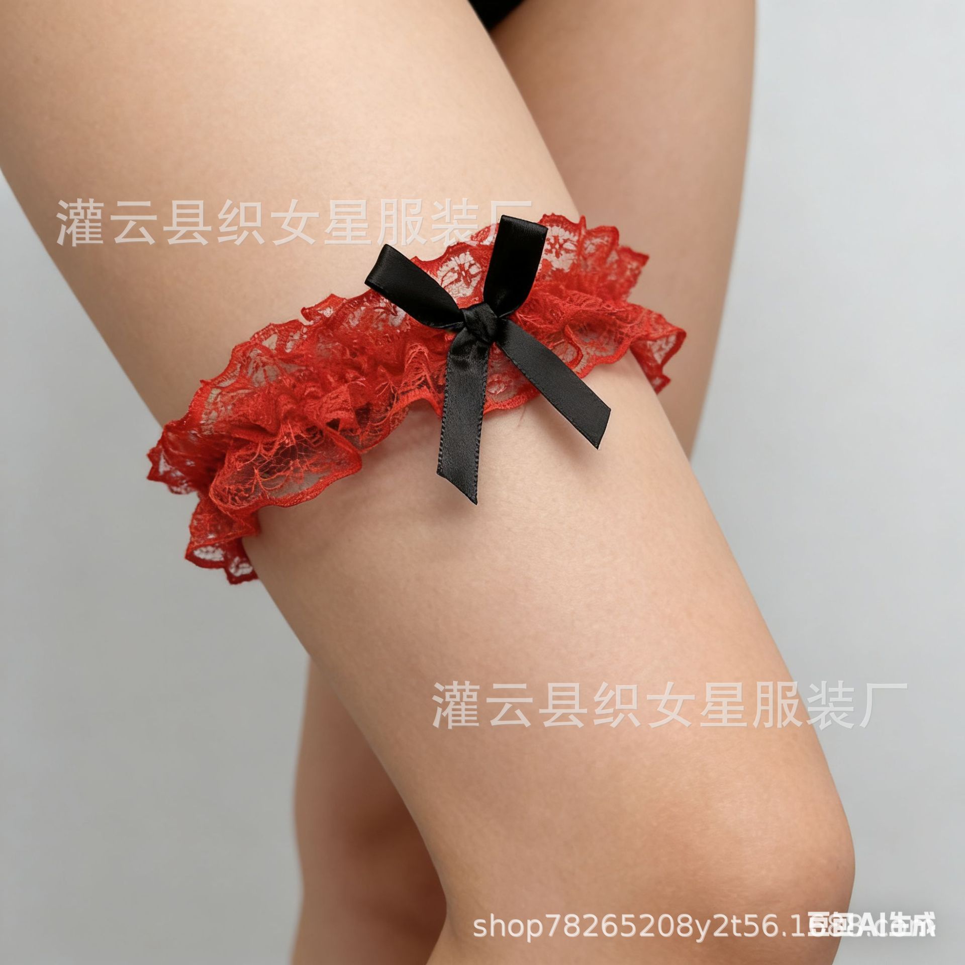 Japanese-Style Lace Bow Thigh Ring for Bridal Wedding Accessories — detail image 15
