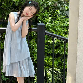 女童夏季连衣裙2026新款女孩无袖棉布背心裙子儿童夏装公主裙批发