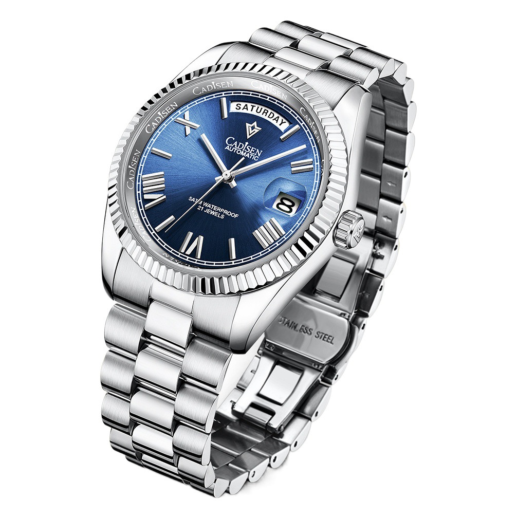 Cadisson cadisson 8185 Reloj tipo registro de los hombres reloj mecánico automático cristal de zafiro reloj resistente al agua