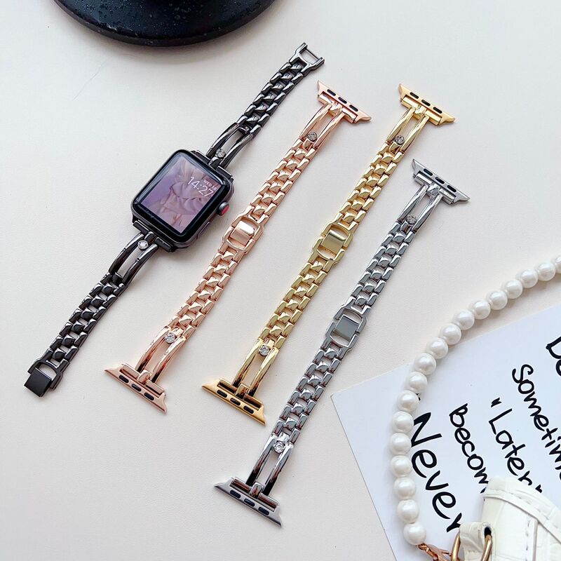 Suitable for iwatch strap creative Hollow Small waist metal Apple s7 watch applewatch44mm5 Generation 6