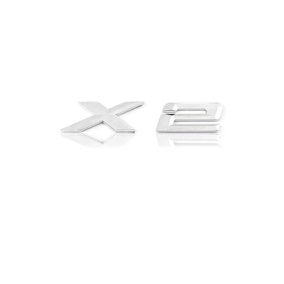 Tail Sticker Modification, Car logo - x2-silver-new-style