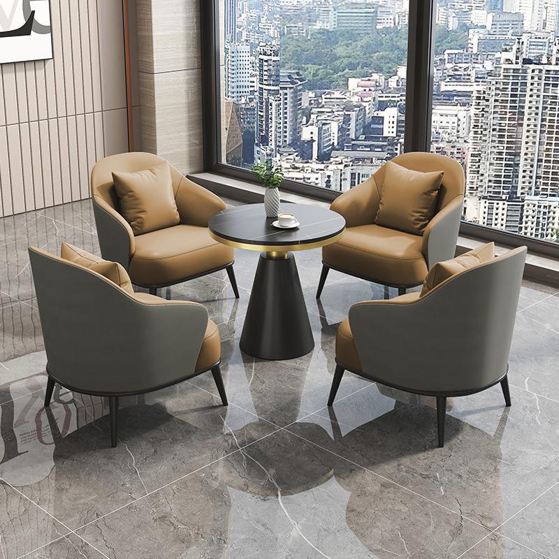 Mesa y silla de recepción Oficina de ventas Balcón de hotel de lujo simple Salón de belleza ocio Sofá para una sola reunión image 4