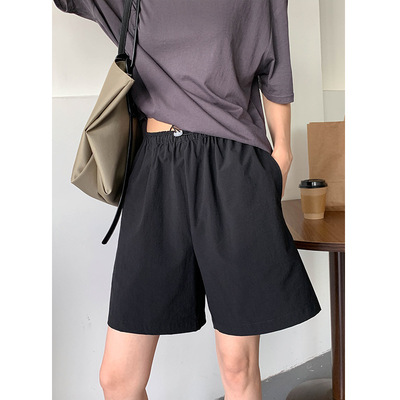 2021夏季新款韩版高腰抽绳松紧腰短裤宽松显瘦休闲裤女 23110|ms