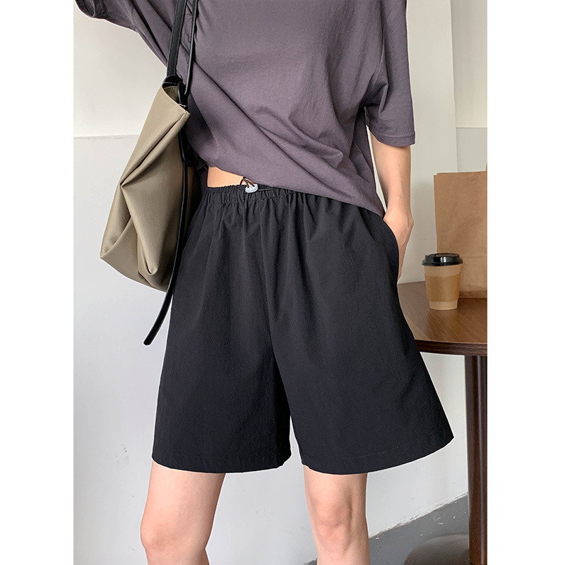 2021夏季新款韩版高腰抽绳松紧腰短裤宽松显瘦休闲裤女 23110|ms