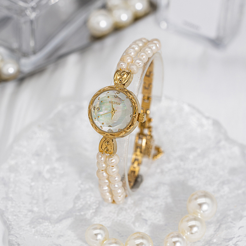 Elegant Small All-match Pearl Women's Bracelet Watch Fashion Light Luxury High-value Quartz Women's Watch Exquisite Ins Waterproof
