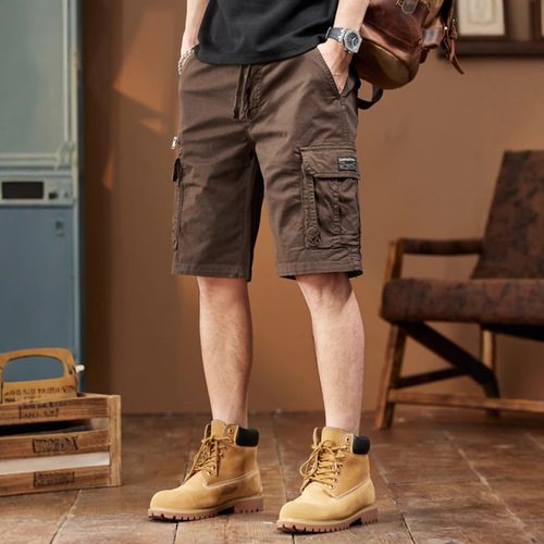 Cotton Retro Work Short Pants American Style Trend Brand Men's Summer Loose Mid-Calf Pants 2025 New Casual Five-Finger Pants