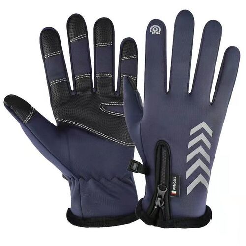 Gloves for men in winter, plus velvet to keep warm, cycling fleece, touch screen, cold and windproof, outdoor winter ski gloves, thickened