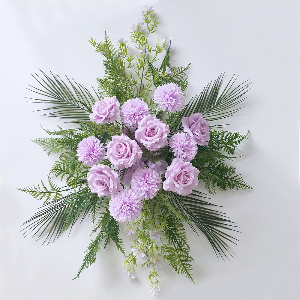 Flores de simulación decorativas arco transfronterizo guía flor de bienvenida tarjeta de agua rosa flores de fondo de boda