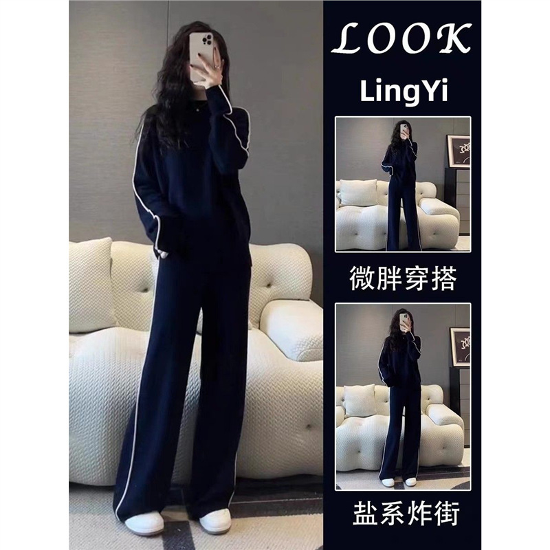 高级感运动服套装女秋季宽松显瘦韩版时尚盐系炸街卫衣休闲两件套|undefined