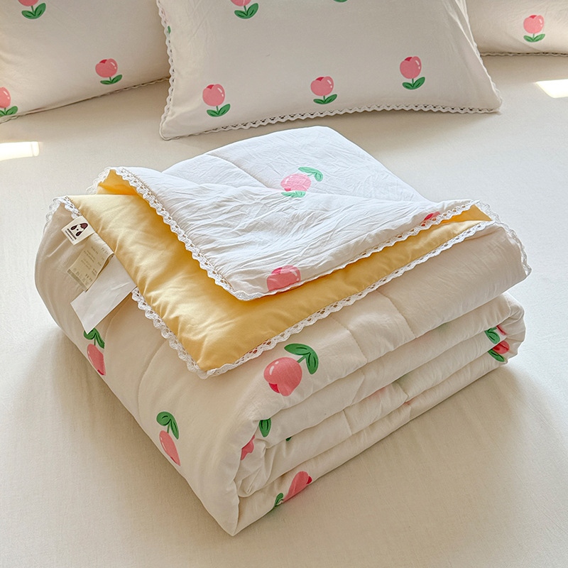 A級夏用ウォッシュドコットンサマーキルト、エアコン用掛け布団、寮用シングル、子供用薄型、洗濯機で洗えるキルト芯、抗菌