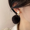 Cute universal sophisticated small earrings, fresh silver needle, french style, silver 925 sample
