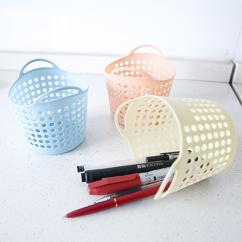 Home Supplies Mini Desktop Storage Small Basket Plastic Storage Basket Sundries Frame Desktop Trash Bin