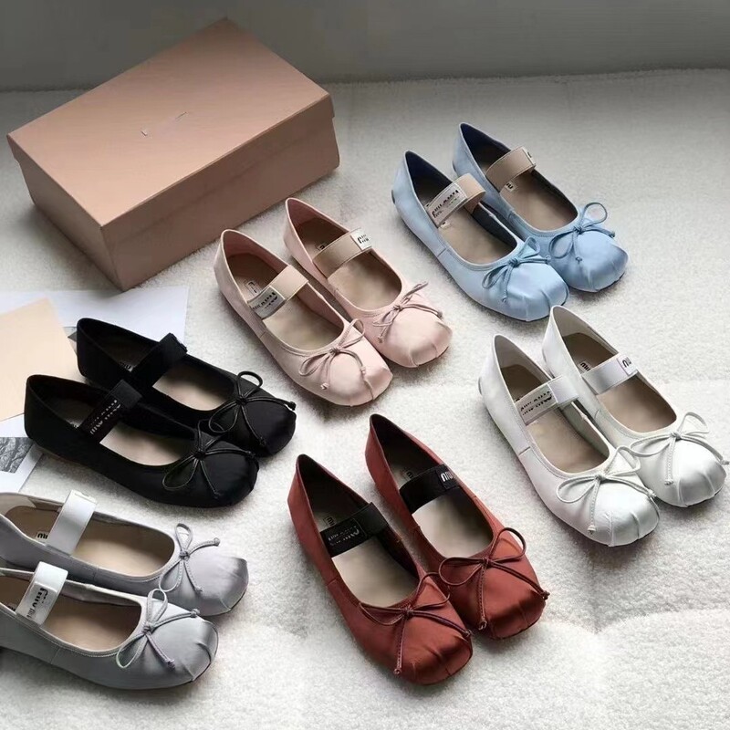 High Version miu Bow Ballet Flat Shoes Women's Spring and Autumn All-Match Mary Jane Shallow Mouth Flat Single Shoes Women