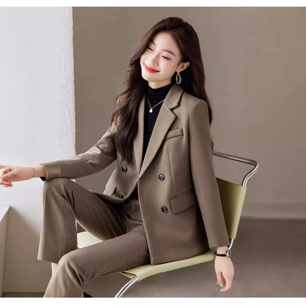 [New high-quality tailcoat set, women's business office jacke]
