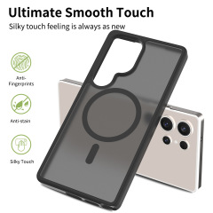 Samsung S25ultra 磁気電話ケースつや消し S24+ 保護カバー Samsung 落下防止 s23plus に適しています。