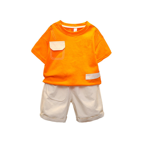 男童套装夏装2024新款洋气男宝宝时髦衣服儿童酷帅夏季短袖两件套