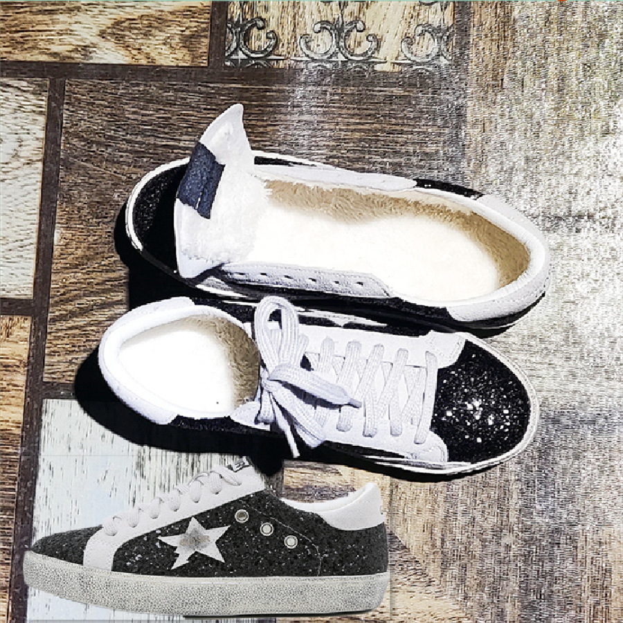 Zapatillas de deporte blancas pequeñas retro Harajuku multi-fósforo calle tiro estrella estudiante talla grande 44 pareja familia zapatos sucios exportación estilo caliente