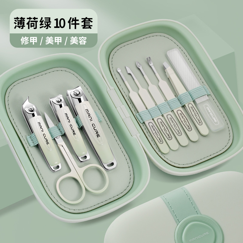 Empuje casero cucharas de orejas tijeras de uñas en stock set tijeras de belleza tijeras de piel muerta tijeras de manicure de canal inclinado