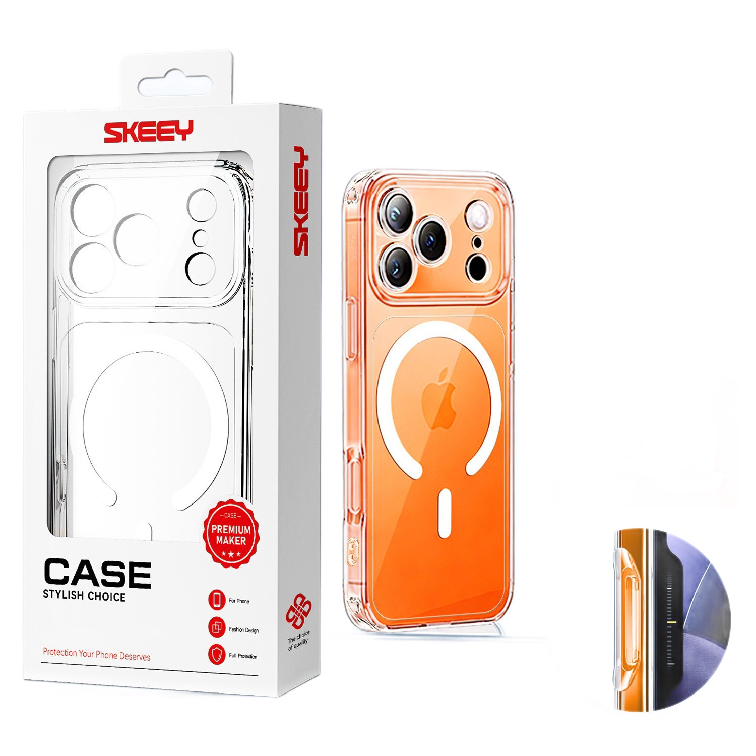 Funda magnética transparente de carcasa rígida con orificios finos para Apple 17Pro, funda para iPhone17Promax con protección completa de la lente. image 8
