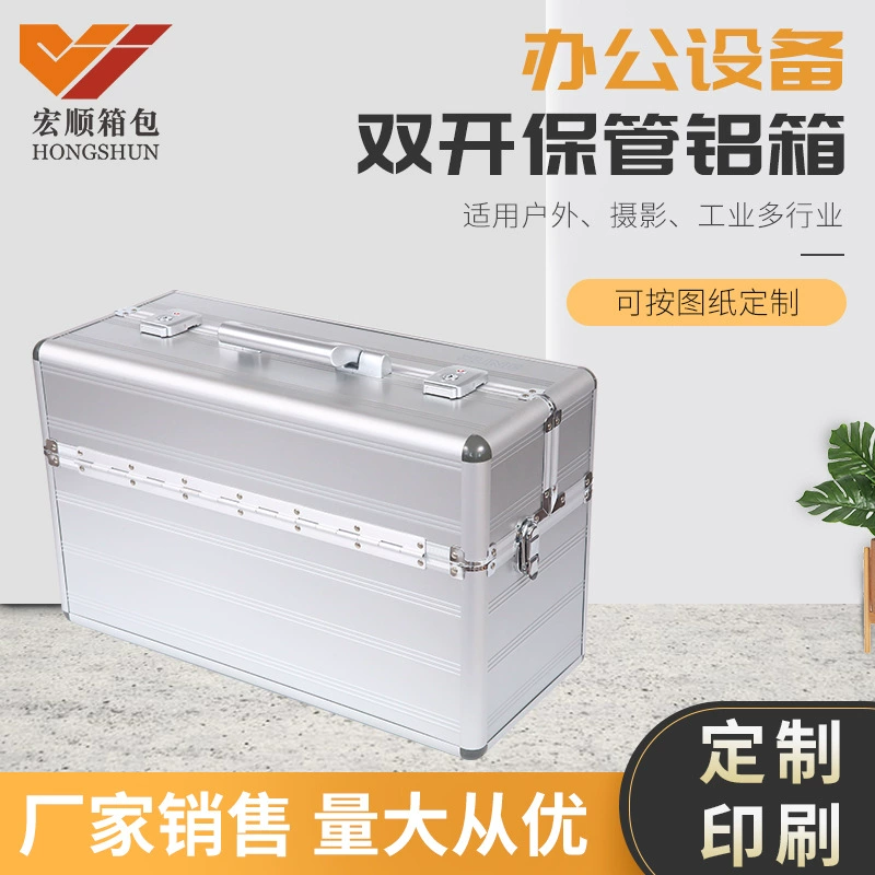 Двойной Открытый Алюминиевого Сплава Косметический Случай Косметический Ящик Для Инструментов Татуировки Косметический Случай Маникюр Чехол Портативный Алюминиевый Случай Косметический Алюминиевый Случай