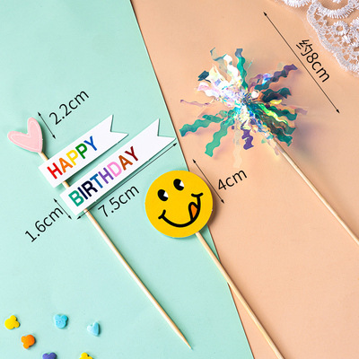 Celebritad en línea ins amor osos decoración de pastel de bandera dibujos animados HBD niños feliz cumpleaños postre vestido plugin