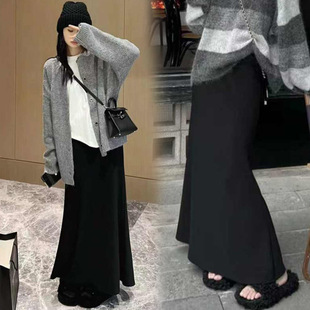 in stock Maternity Wool Skirt Women's Autumn and Winter New Outer Wear Slimming Tall Long A- line Fishtail Skirt