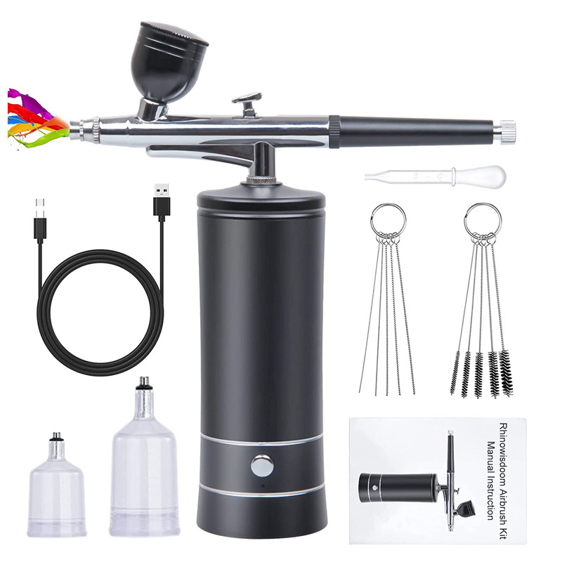 Nail Art Spray Gun Special Color Gradient Blending Tattoo Paint Pen Handmade Model Charging Spray Pen Air Pump Tool Set