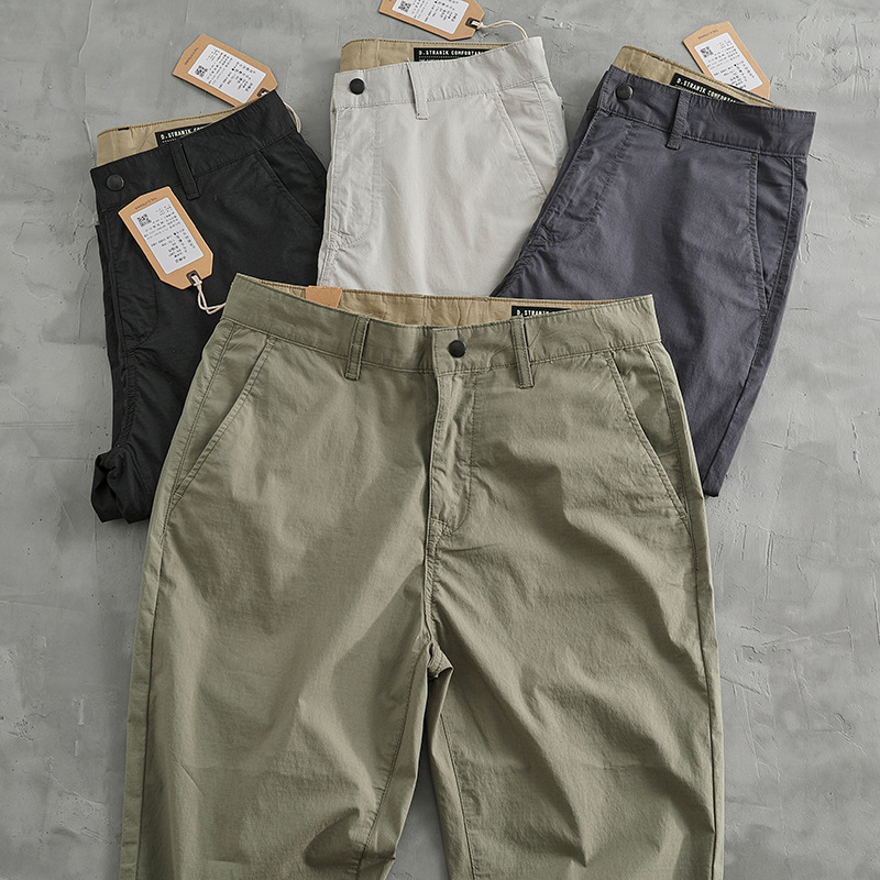 Summer Thin Business Casual Breathable Straight Tapered Pants Men's Elastic Work Pants Japanese Style Lightweight Quick-Dry Long Pants Summer Thin Business Casual Breathable Straight Tapered Pants Men's Elastic Work Pants Japanese Style Lightweight Quick-Dry Long Pants