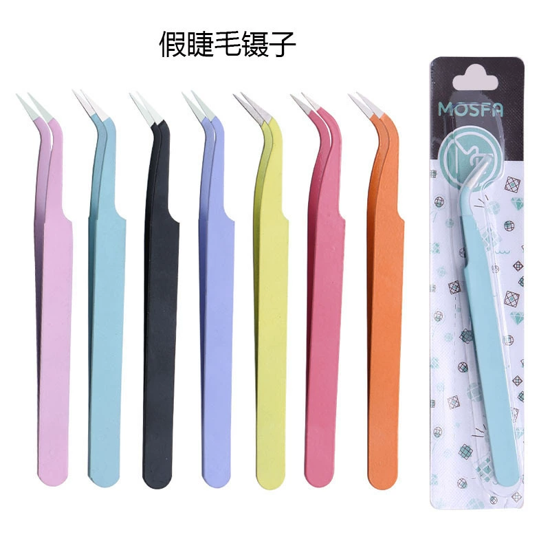 113 мм остроконечный колен пинцет из нержавеющей стали ресницы пинцет цветной ручной работы diy инструмент пинцет всасывающая карта упаковка