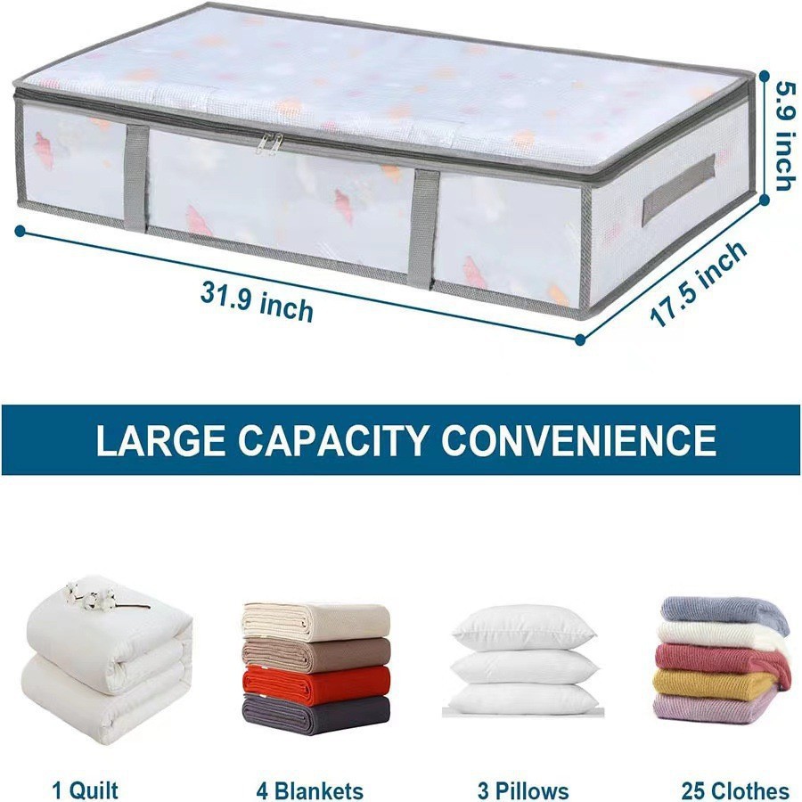 Nylon Mesh Storage Organizer Dustproof Moistureproof Clothing Quilt Moving Packing Bag_voghion.com