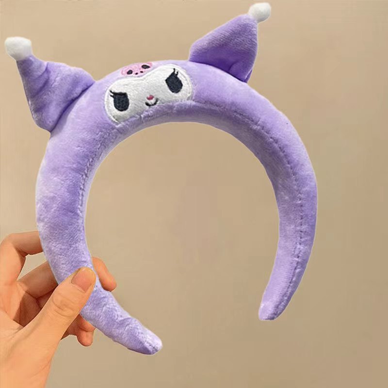 Linda diadema de perro de laurel de laurel de dibujos animados lindo diadema de esponja tridimensional Sanrio diadema de lavado de cara para niños tocado de presión de cabello al por mayor