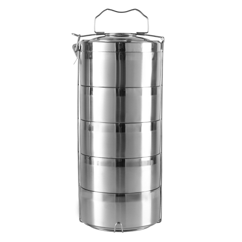 Acero inoxidable 304 portátil de gran capacidad cesta de alimentos multi-capa Bento anti-scald Bento caja de almuerzo aislado