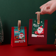 2025年新作 レザーハンドル紙箱 空箱 クリスマス クリスマスイブ キャンディー ギフト包装箱 卸売販売