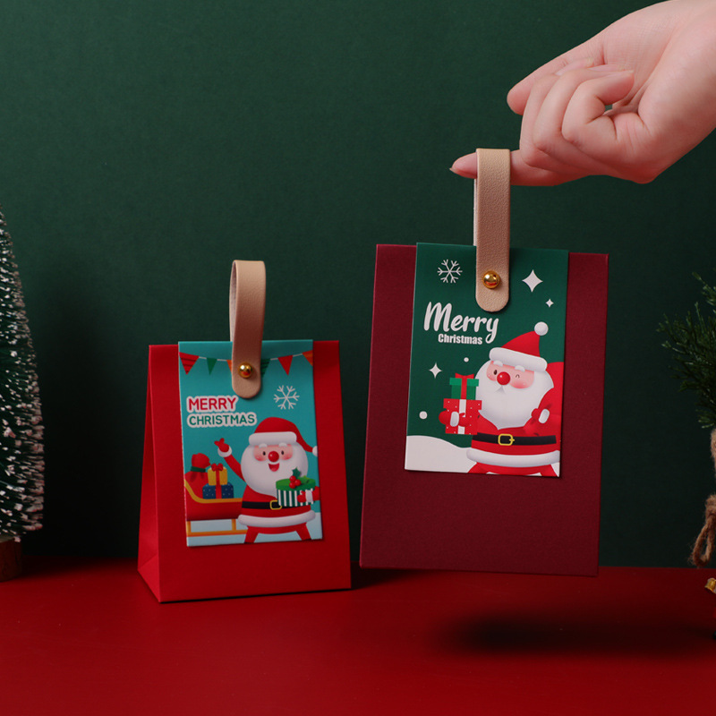 2025 新しいレザーハンドル紙箱空箱クリスマスクリスマスイブキャンディギフト包装ボックスメーカー準備ができて|undefined
