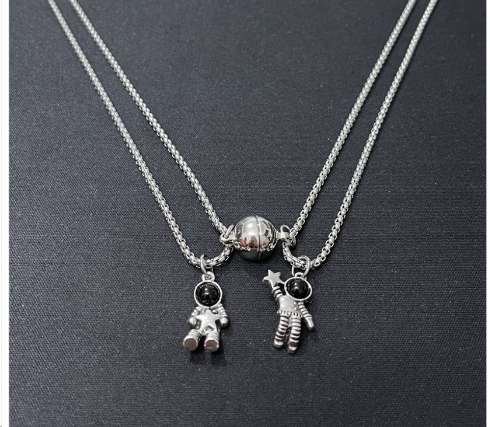 1 Piece Fashion Astronaut Alloy Rope Couple Bracelets Necklace display picture 5
