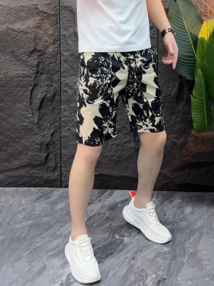 Men's Clothing Men's Trendy Casual Straight Leg Five Point Ice Silk Shorts Quick Drying Fashionable Versatile Beach Pants Summer_viptrois.com